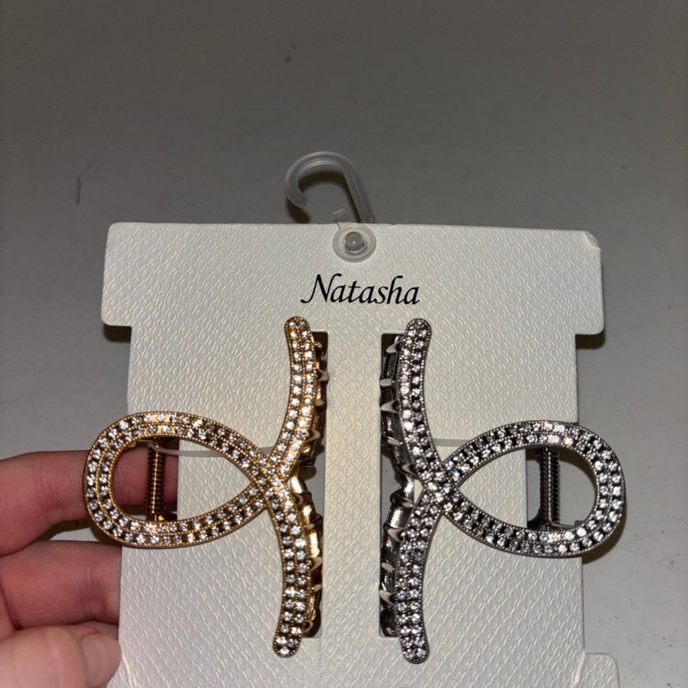 Natasha Couture Sparkling Gold and Silver Hair Clips